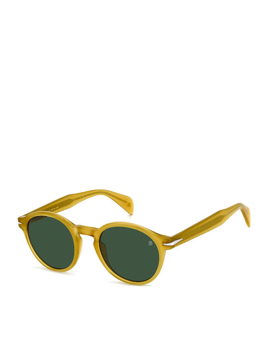David Beckham Unisex Sunglasses with Yellow Plastic Frame and Green Lens DB 1178/S 40G/QT