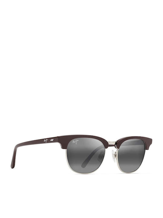 Maui Jim Unisex Sunglasses with Burgundy Frame and Gray Lens 695-01