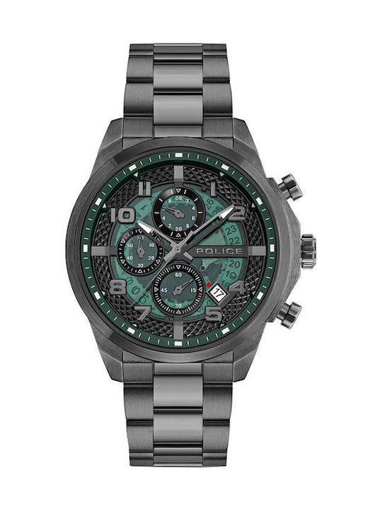 Police Men's Watch Chronograph Battery with Black Metal Bracelet