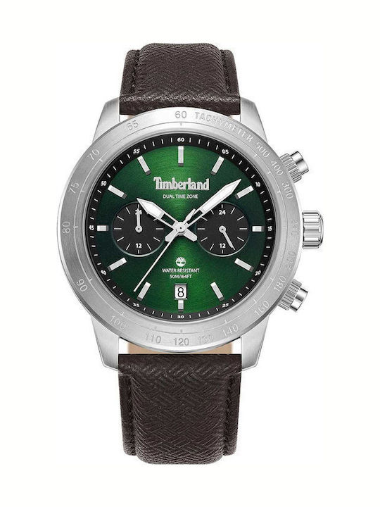 Timberland Raynham Men's Watch Chronograph Battery with Brown Leather Strap