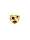 Excite-Fashion Ring with Stones made of Steel Gold Plated