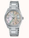 Casio Γυναικείο Ρολόι 30mm Μπαταρίας με Ασημί Μεταλλικό Μπρασελέ