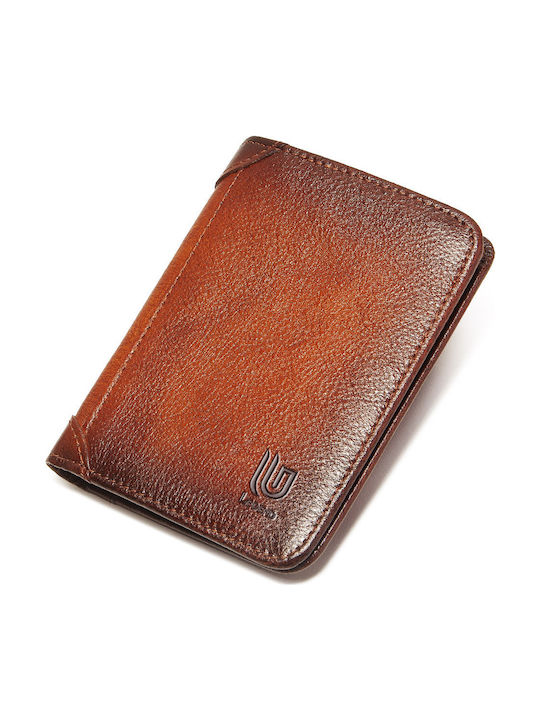 Leather Men's Wallet Classic with RFID Tabac Brown