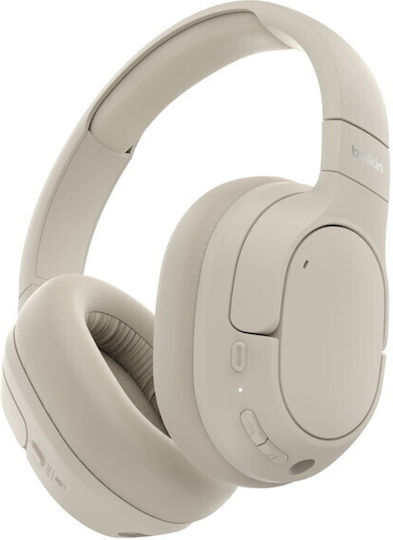 Belkin SoundForm Isolate Kabellos / Kabelgebunden Über Ohr Kopfhörer mit 60 Stunden Betriebszeit Sand