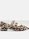 Brown Heels with Strap Animal Print
