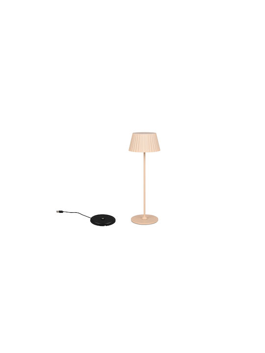 Trio Lighting Μεταλλικό Πορτατίφ LED με Μπεζ Καπέλο και Βάση