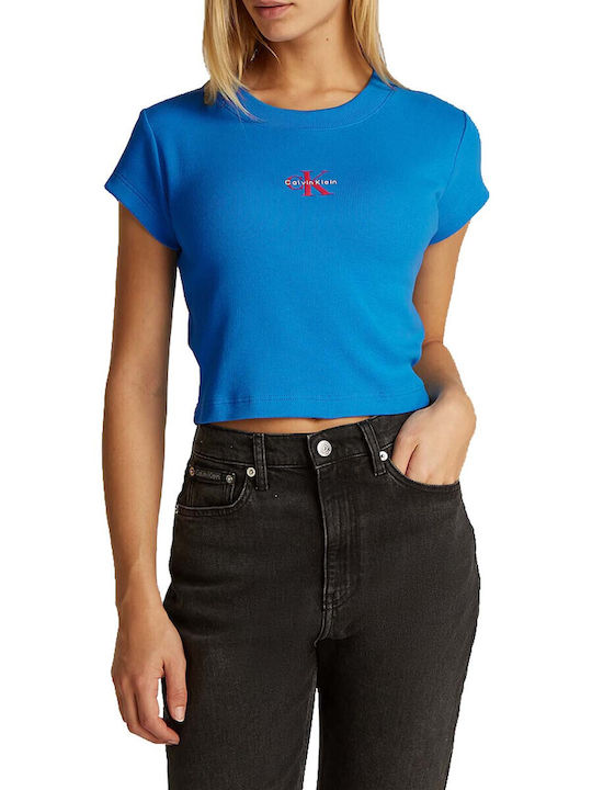 Calvin Klein Damen T-Shirt Blue Indigo
