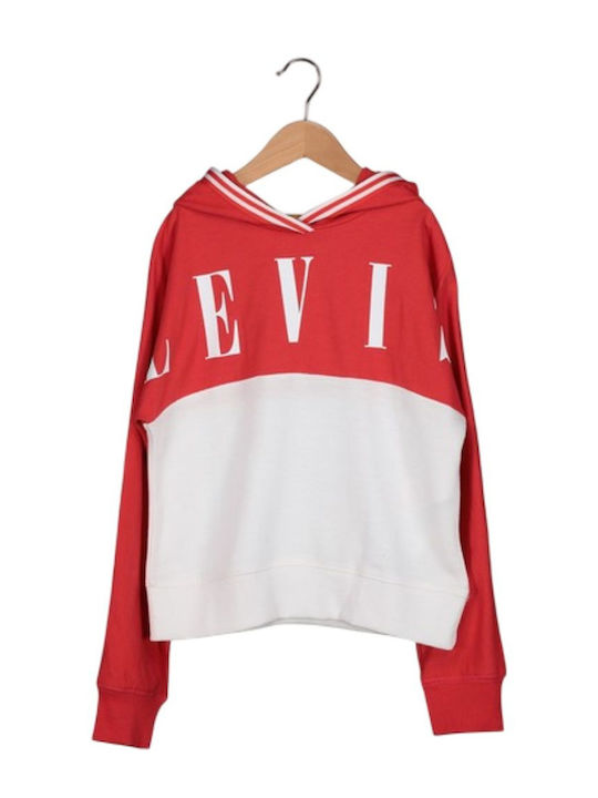 Kinder-Sweatshirt mit Kapuze und Taschen Tomato Red