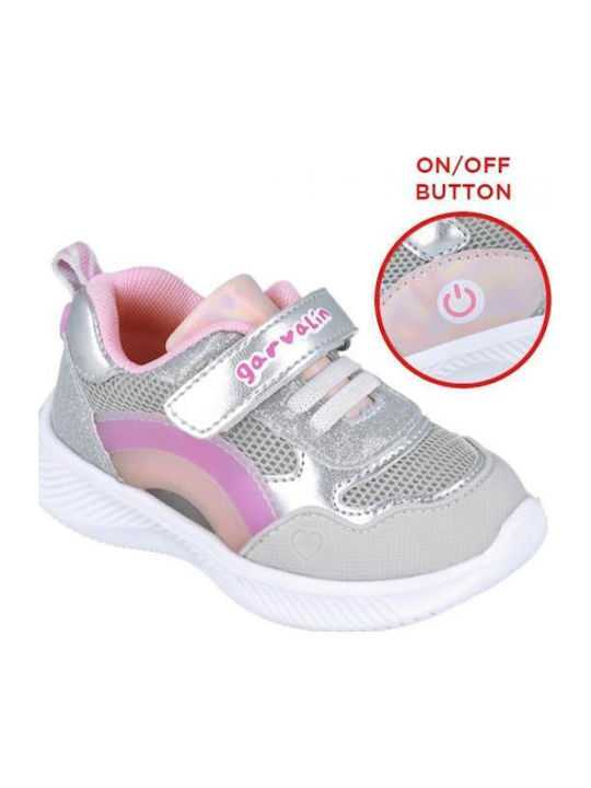 Παιδικά Sneakers με Φωτάκια Ασημί