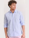 Long-sleeved Cotton Shirt Light Blue