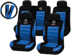 Takeposition Set Car Seat Covers 14 Pieces Polyester Blue Black 214-3245-9008-10 Takeposition Set Car Seat Covers 14 Pieces Polyester Blue Black 214-3245-9008-10