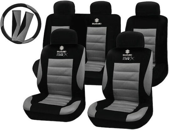 Takeposition Car Cover Set 14pcs Polyester Gray / Black