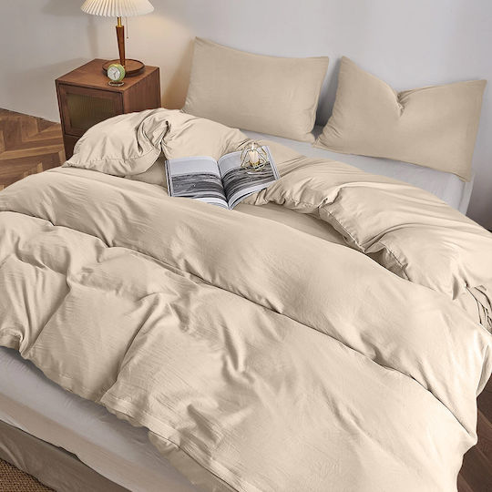 Lino Home Сет Чаршафи с Ластик 160x200+32см. Moderna Бежов 4бр