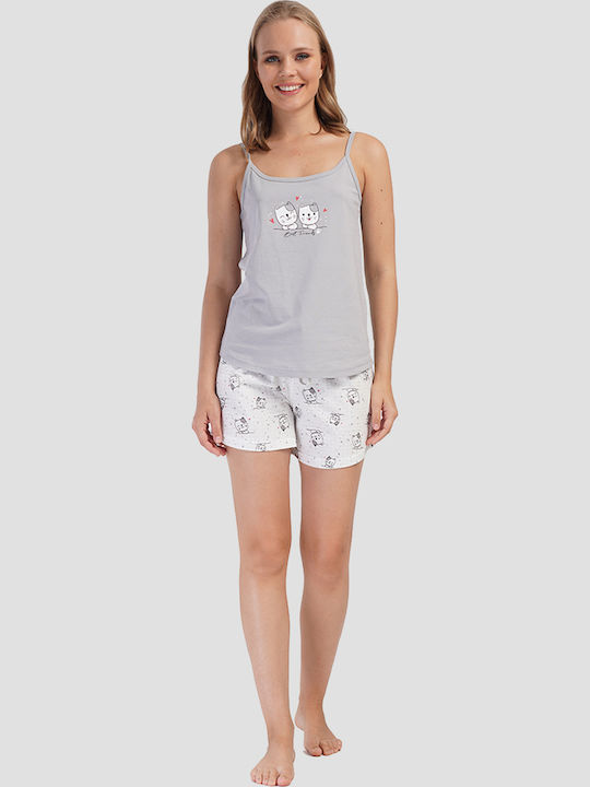 Vienetta Secret Set Pijamale pentru Femei Light Gray
