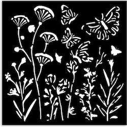 Șablon Gros 12x12cm Stamperia Maci Fluturi