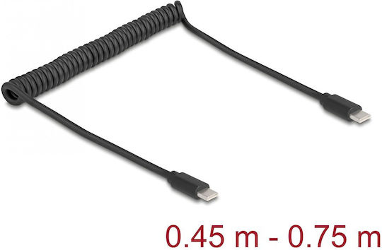 DeLock USB 2.0 Cable USB-C male - USB-C Μαύρο 0.45m 90369
