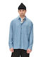 Μακρυμάνικo Βαμβακερό Overshirt Μπλε