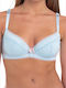 Balconette Turcoaz Sutien Push Up cu Baloane