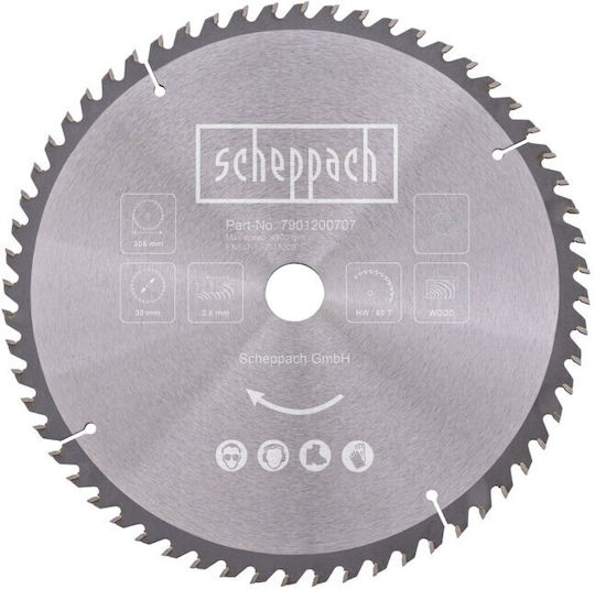 Scheppach Δίσκος Κοπής Ξύλου με 60 Δόντια 305mm