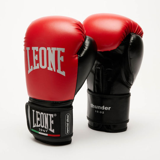 Leone 1947 Kids Boxing Gloves made of Synthetic Leather for Match Red