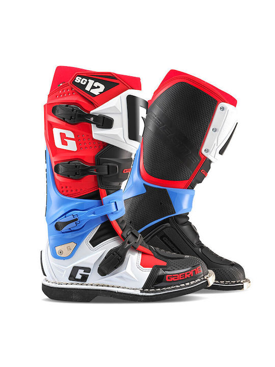 Gaerne Sg 12 Forge Δερμάτινες Ανδρικές Μπότες White/Blue/Red