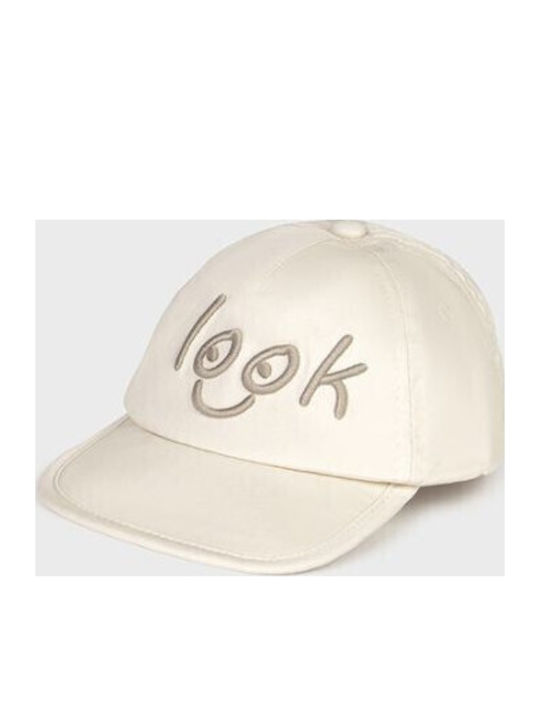 Mayoral Kids' Hat Jockey Fabric Beige