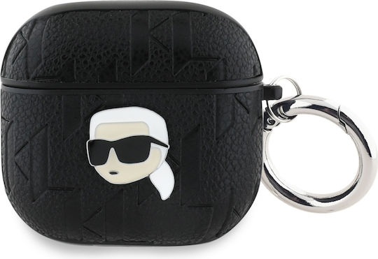 Karl Lagerfeld Karl Head Θήκη Δερμάτινη / Πλαστική / Δερματίνης σε Μαύρο χρώμα για Apple AirPods 4