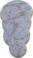 Herdabdeckungen Schutzset 4 Stück Φ24,5 Φ20,5 Φ17,5 Φ10,5 cm Design Weißer Marmor Keskor 30922