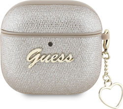 Guess Charm Hülle Kunststoff in Gold Farbe für Apple AirPods 4