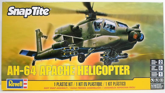 Revell 2015 Snaptite Ah-64 Apache Military Helicopter 1:72 # 85-1183 Model Kit