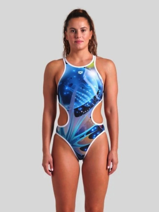 Arena One Tech Back 008835-150 Women's One Piece Competition Swimsuit Blue