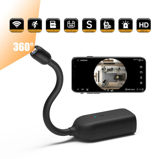 360° Flexible Spy Ip Camera Wifi Two-way Audio Motion Sensor App Notifications 5 Hours Battery Life
