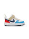 Court Borough Low Kids Sneakers with Hoop & Loop Closure White