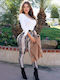 Frauen Lang Leggings Hochgeschnitten Snake Print
