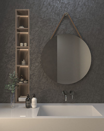 Oglindă de Baie Rotundă 60x60cm Negru