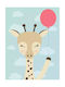 Παιδικό Κάδρο Giraffe Pink Balloon 30x40εκ.
