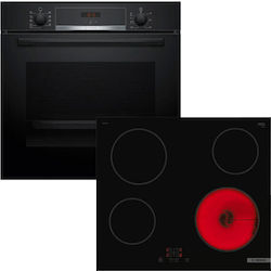 Bosch Άνω Πάγκου με Κεραμικές Εστίες Μαύρος HBA514BB3 + PKE61RBA2E Bosch Άνω Πάγκου με Κεραμικές Εστίες Μαύρος HBA514BB3 + PKE61RBA2E