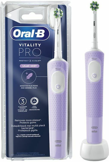 Oral-B Vitality Pro Protect X Clean Ηλεκτρική Οδοντόβουρτσα με Χρονομετρητή Βουρτσίσματος Lilac Violet
