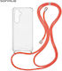 Sonique Armor Clear Silicone Case with Cord for...