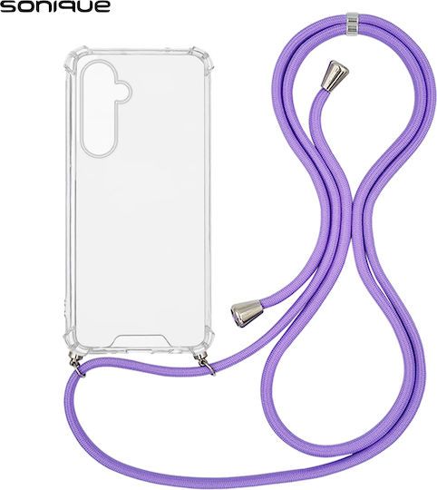 Sonique Armor Clear Silicone Case with Cord for Samsung Galaxy S24 Fe Lilac