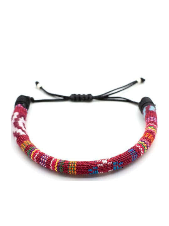 Beatnik Gebetsknoten-Armband in Burgunderfarbe
