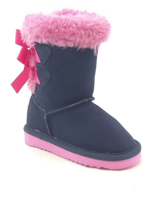 Childrenland Suede Παιδικές Μπότες Navy Μπλε