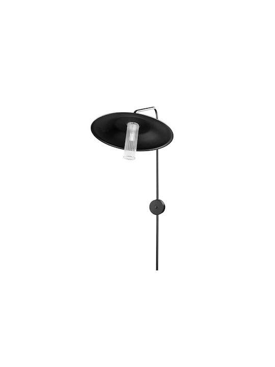 Luma Leuchte Wand mit Fassung E27 Schwarz 90cm