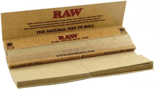 Raw Χαρτάκια Στριφτού Τσιγάρου Slim King Size με Τζιβάνες 1τμχ