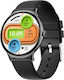 Aoke GV89 Smartwatch με Παλμογράφο (Μαύρη Κάσα / Μαύρο Λουρί Σιλικόνης)