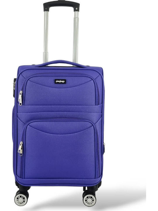 Playbags Valiză De Călătorie Cabină Din Material Textil Violet Cu 4 Roți Înălțime 56 Cm