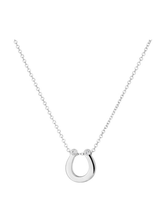 Necklace Horseshoe from White gold 18k with Diamond