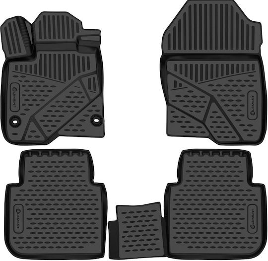 Novline Set of Front and Rear Mats 4pcs Tray Type for Honda CR-V 2022 Black