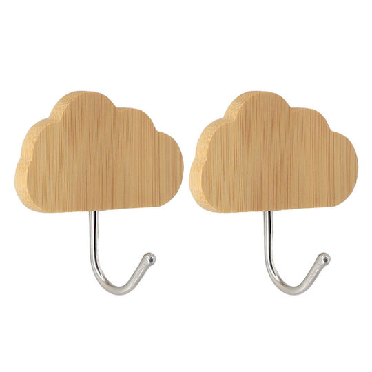 Selbstklebende Haken Set aus 2 T-d Bambus Nuage 9064195