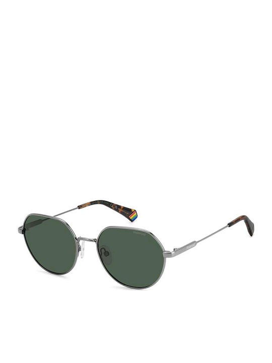 Polaroid Unisex Sunglasses with Silver Metal Fr...